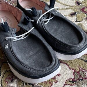 Hey Dude Charcoal Wendy Peak Chambray Women’s Slip-On Shoes